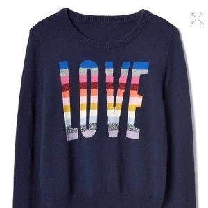 Gap Rainbow Love Navy Crewneck Sweater